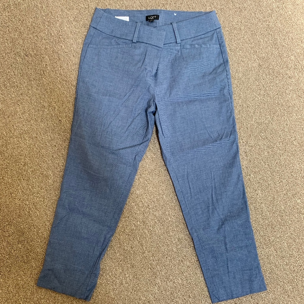 LOFT Riveria Blue Cropped Pant (size 4P)